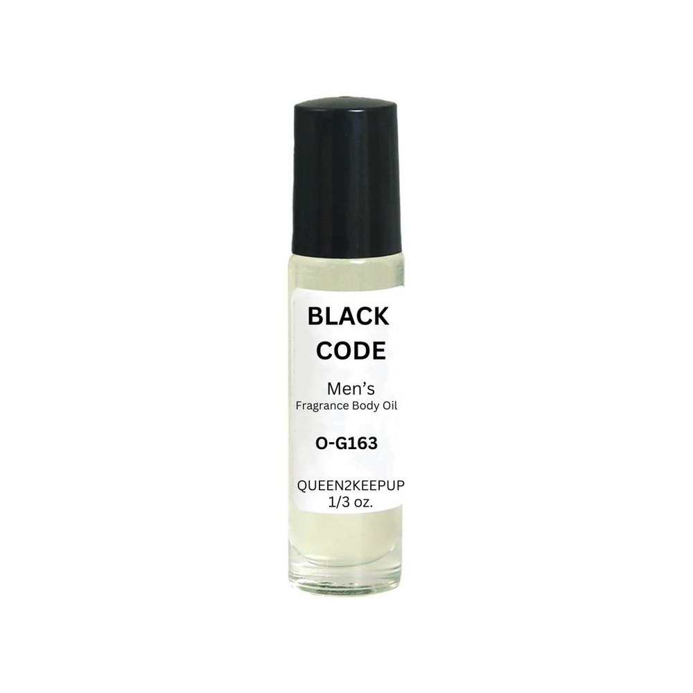 Black Code Men's Fragrance Body Oil Bergamot Olive Flower and Tonka Bean Roll-On